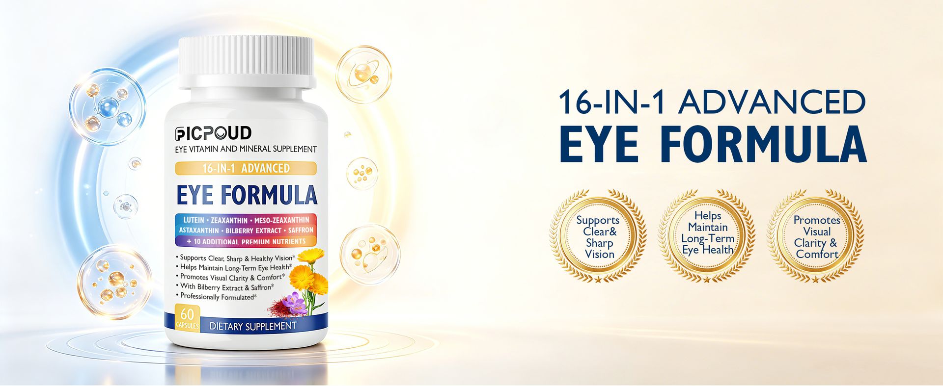 Advanced Eye Formula, 16-in-1 Eye Vitamins, Lutein & Zeaxanthin