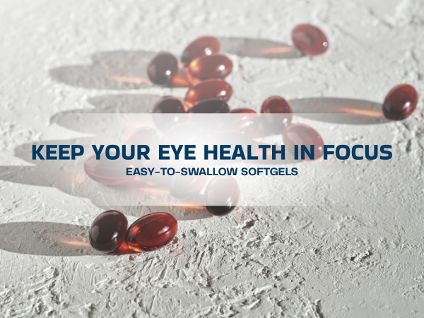 Eye Health Supplement for Vision and Mineral Supplement, Vitamin C & E, Lutein & Zeaxanthin, Zinc & Copper for Women and Men, Blue Light Protection, 60 Softgels, No Artificial Additives