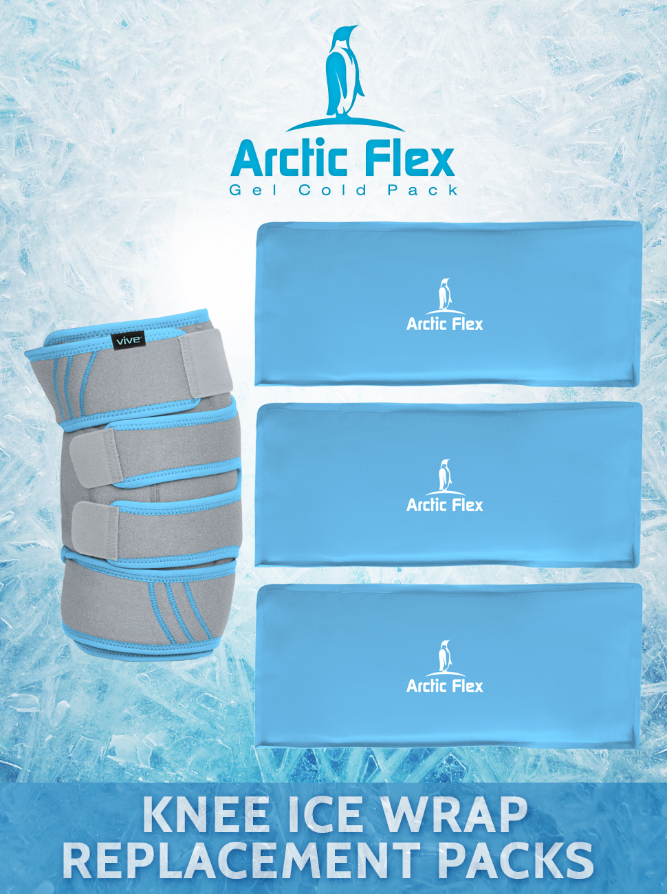 Arctic Flex Gel Replacement Packs - Ice Packs Reusable for Knee Ice Brace