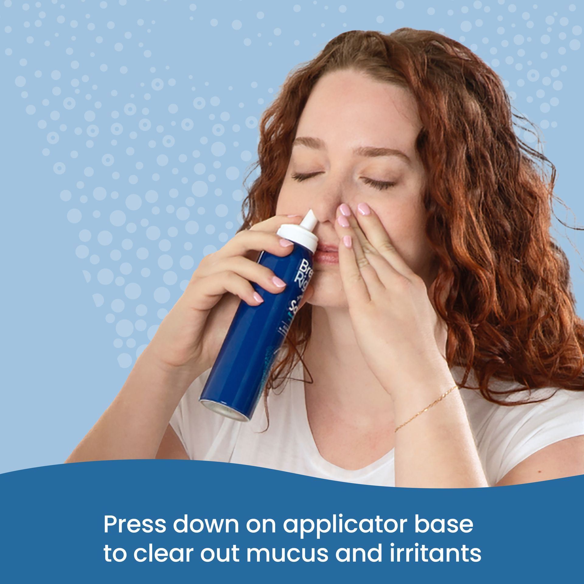 Breathe Right Sparkling Saline Rinse Spray, Relieves Nasal Congestion, 4oz