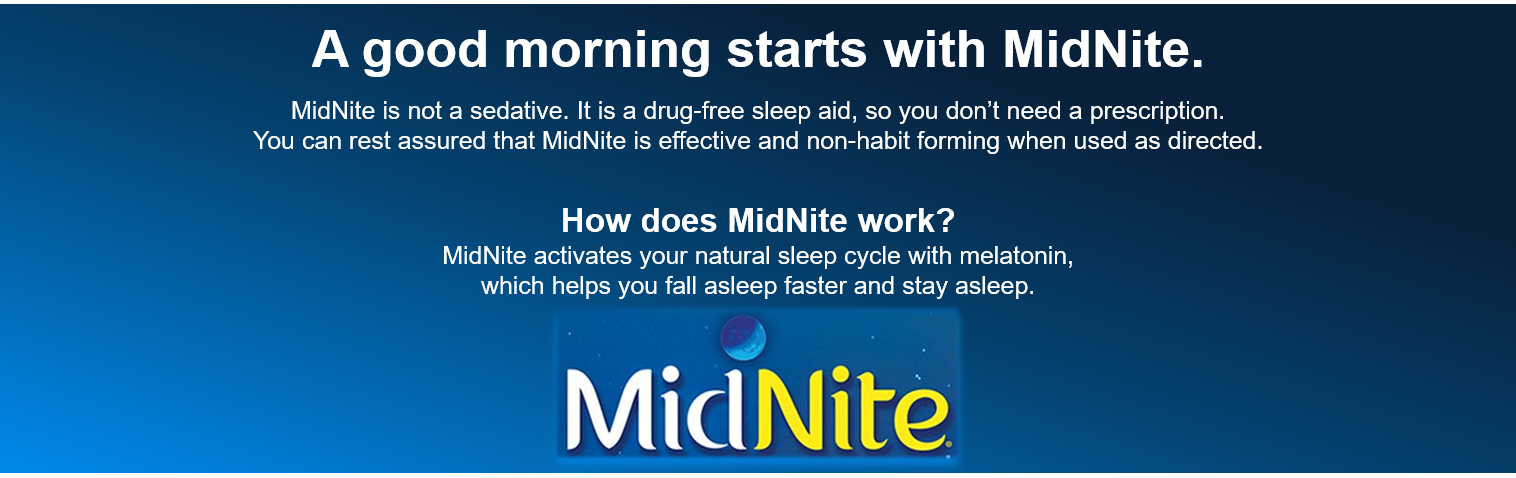 MidNite Natural Sleep Supplement 30 Count Chewable Cherry-Flavored Tablets, Natural Non-Habit Forming Sleep Aid, Melatonin Supplement - Twin Pack
