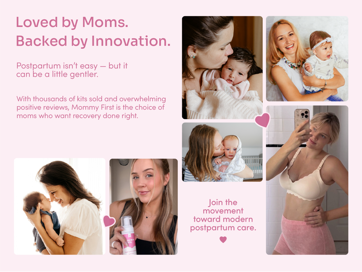 Mommy First® Postpartum Essentials Recovery Kit – Next-Gen Perineal Ice Packs, Alcohol-Free Witch Hazel Healing Foam and Liners, Upside Down Peri Bottle & Postpartum Underwear for Postpartum Recovery