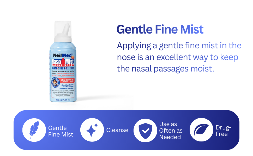 NeilMed NasaMist Isotonic Saline Nasal Spray, 177 mL, 3 Canisters