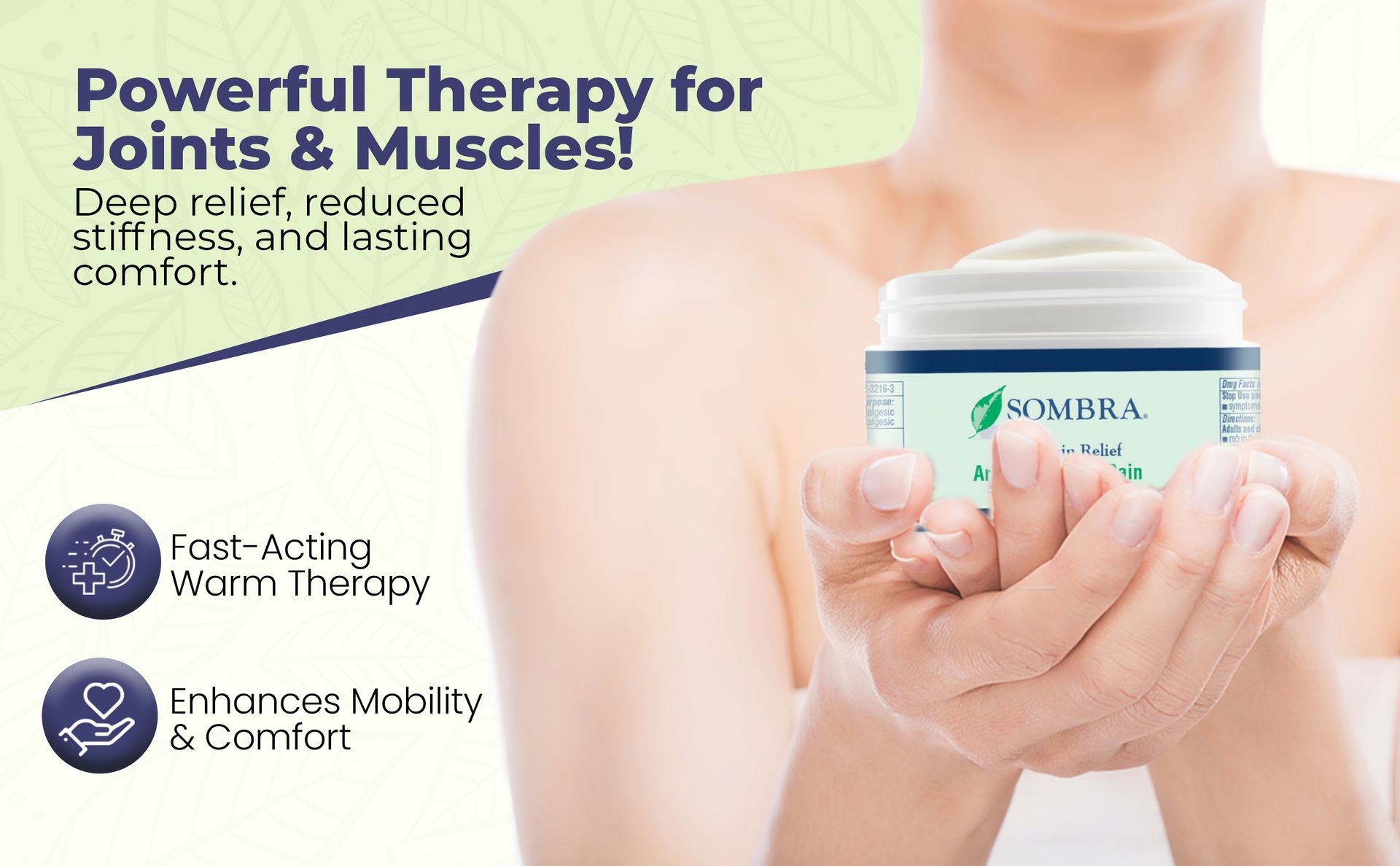 Sombra Warm Pain Relief 2 oz Jar for Arthritis, Back Pain & Pre-Exercise