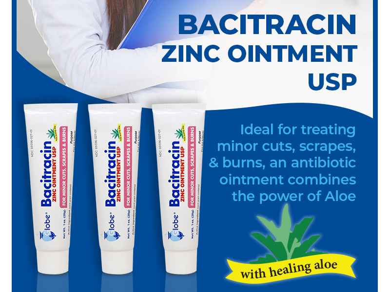 Bacitracin Zinc 1 oz Tube. Firtst Aid Antibiotic Ointment Helps to Prevent Infection in Minor cuts, scrapes and Burns.