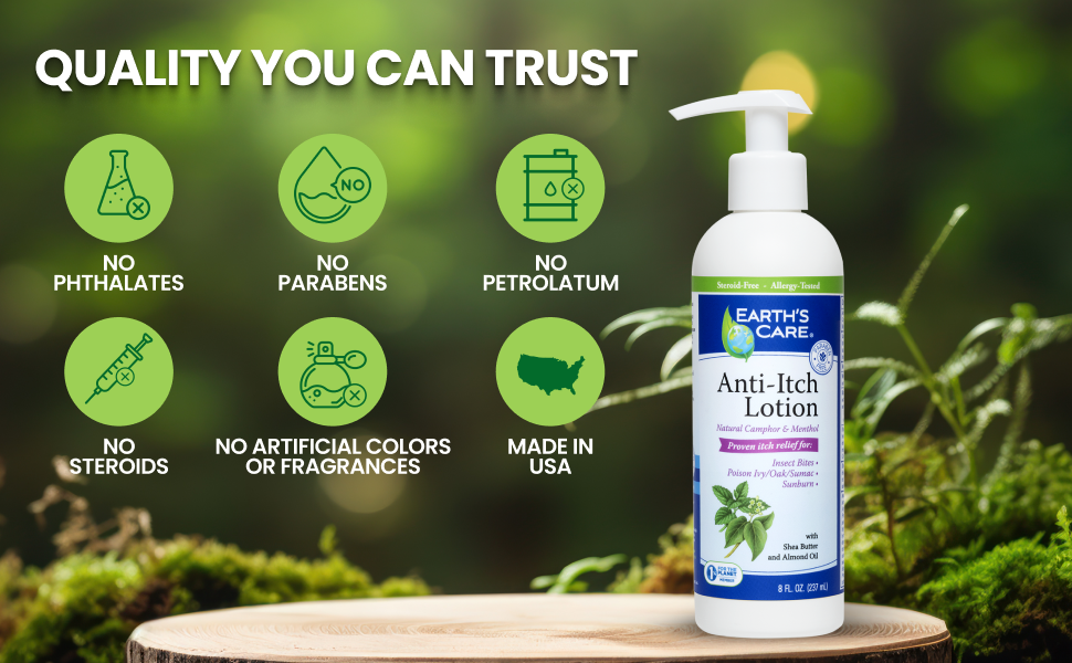 Earth's Care Anti-Itch Lotion, Itchy Skin, Insect Bites, 8 fl. oz (237 mL)