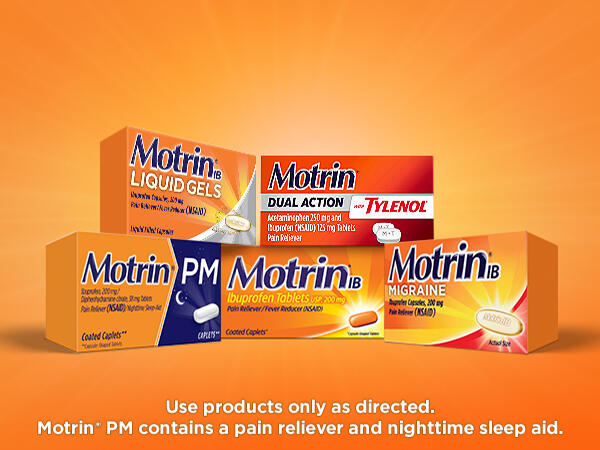 Motrin IB Ibuprofen Tablets, 200 mg Ibuprofen, 50 x 2 ct