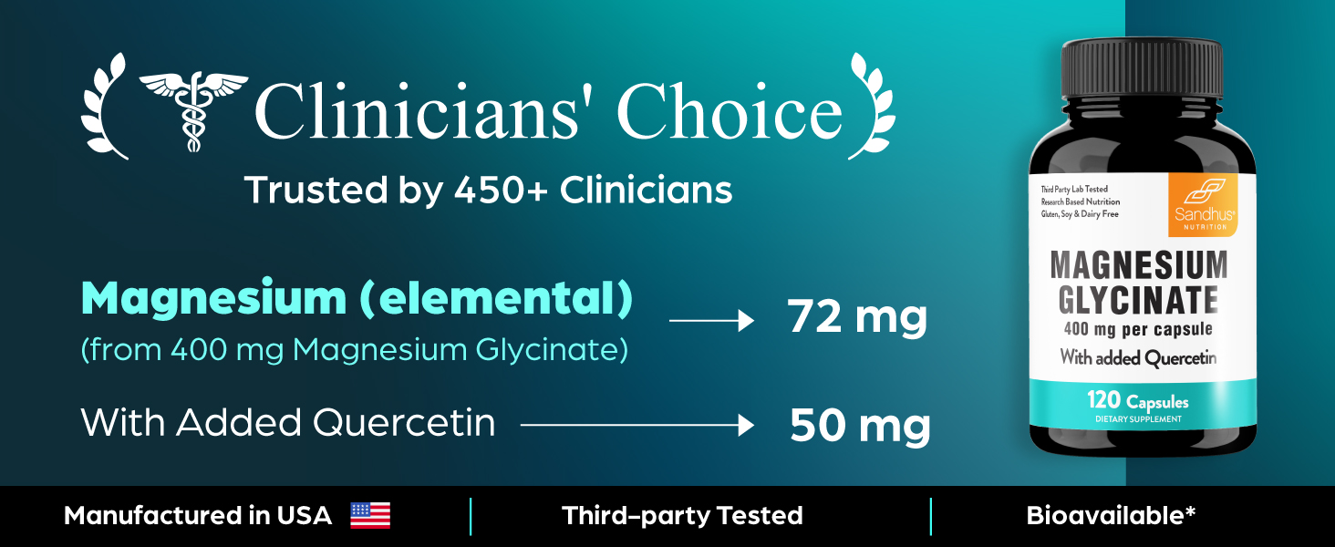 Magnesium Glycinate 400mg 120 Capsules for Good Sleep & Muscle Relaxation