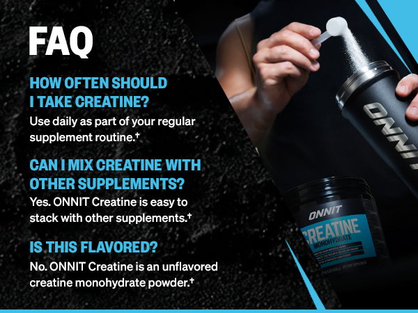ONNIT Creatine Monohydrate Powder 5g, Unflavored, 30 Servings