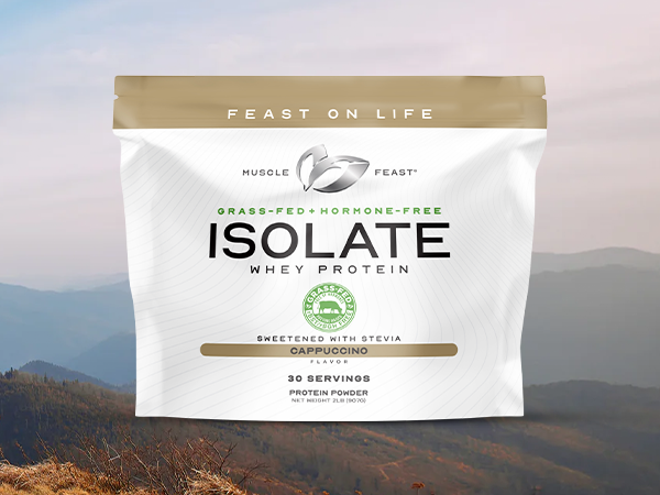 Muscle Feast Grass-Fed Whey Protein Isolate Powder, Unflavored (5lb)