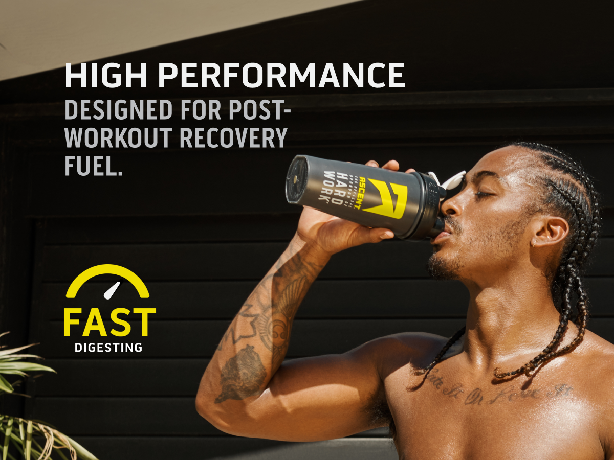 Ascent 100% Whey, Native Whey Protein Blend - Clean Post Workout Recovery, Digesting, Zero Artificial Flavors & Sweeteners, Gluten Free, 5.5g BCAA, 2.6g Leucine, Vanilla Bean 4 lb.