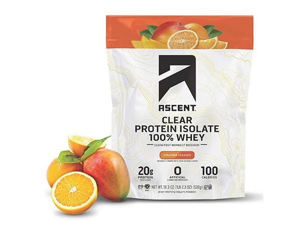 Ascent 100% Whey, Native Whey Protein Blend - Clean Post Workout Recovery, Digesting, Zero Artificial Flavors & Sweeteners, Gluten Free, 5.5g BCAA, 2.6g Leucine, Vanilla Bean 4 lb.