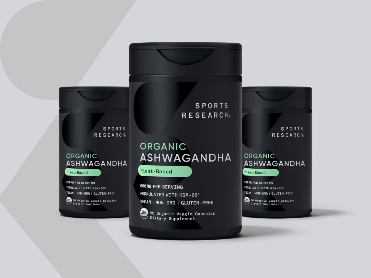Sports Research® Organic Ashwagandha 600mg w/KSM-66®, 90 Count