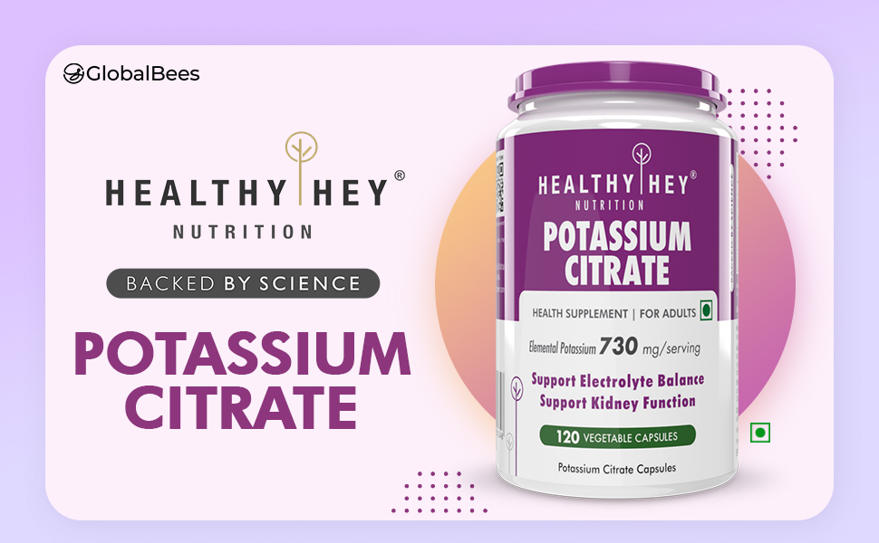 HealthyHey Nutrection Potasium Citrate -120 Vegetable Capsules