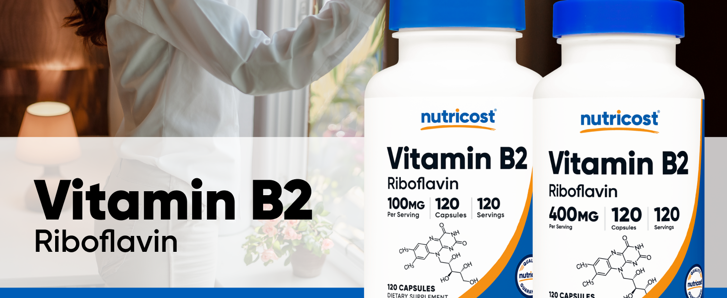 Nutricost Vitamin B2 (Riboflavin) 400mg, 120 Capsules, Gluten Free