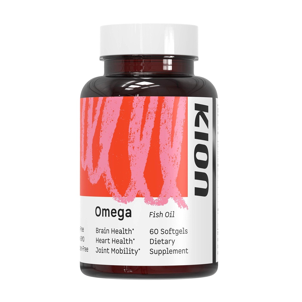Kion Omega - Omega 3 Fatty Acid Suplemen DHA - Mini Fish Oil Softgels - Omega 3 DHA EPA Fish Oil Pills - Fish Oil 1,000 mg - 30 Pelayan