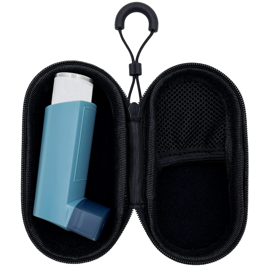 Kasus Perjalanan Holder untuk Asthma Inhaler, Koperasi Kasus untuk Handy Inhaler untuk Dewasa dan Anak (Kasus Hanya) (Hitam)