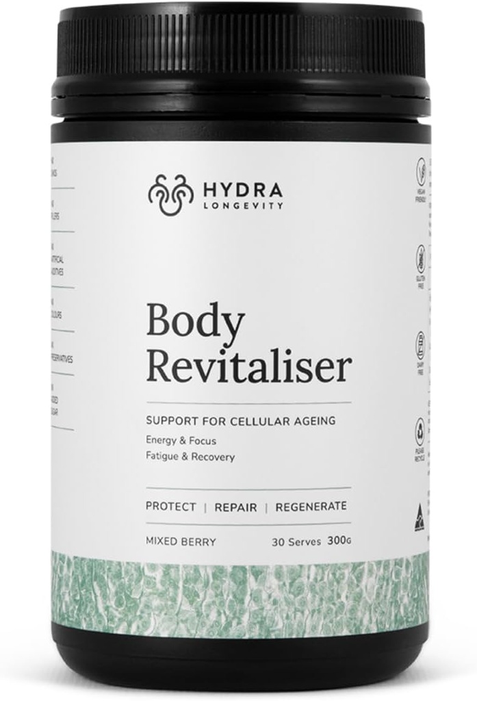 Tubuh Revitaliser Powder Kesehatan Organik Superfood, 49 Ingredien Smoothie Mix dengan Pregories, Chlorella, Reishi, Vegan, Non- GMO, Gluten- Bebas 300 Grams (30 Pelayan)