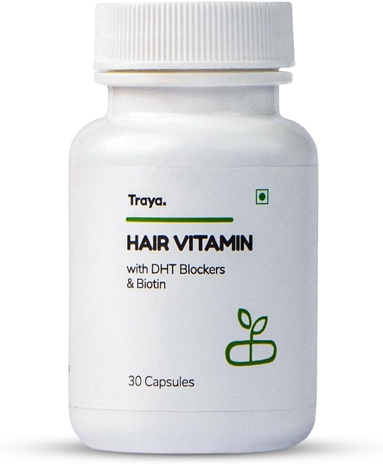 Sheltr Hair Vitamin Capsules, Natural DHT Blocker & Biotin Capsules for Hair Growth, Hair Fall Control, Berisi 12 mcg Biotin, Vitamin, Besi, Omega 3 & Bhringgraj (30 Multivitamin untuk Rambut)