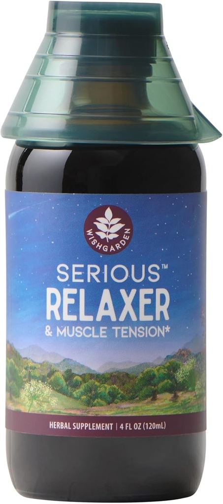 WishGarden Herbs Seriously Relaxer & Muscle Tension - All-Natural Muscle Relaxation Herbal Suplemen dengan Wild Lettuce & Wood Betony, Melepaskan Ketegangan Otot, Relax Otot & Muscle Discomments, 4oz