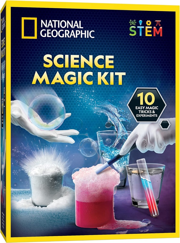 National Geographic Magic Chemistry Set - Science Kit for Kids with 10 Amazing Magic Tricks, STEM and Science Experiments, Science Toys, Great Gift for Boys and Girls 8-12