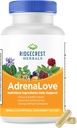 Ridgecrest Herbals AdrenaLove, Stress and Energy Support with Ashwagandha, L-Theanine, Ginseng, Schisandra, Taurine, Basil Suci, Adaptogens, B Vitamin (60 Vegan Caps, 30 Serv)