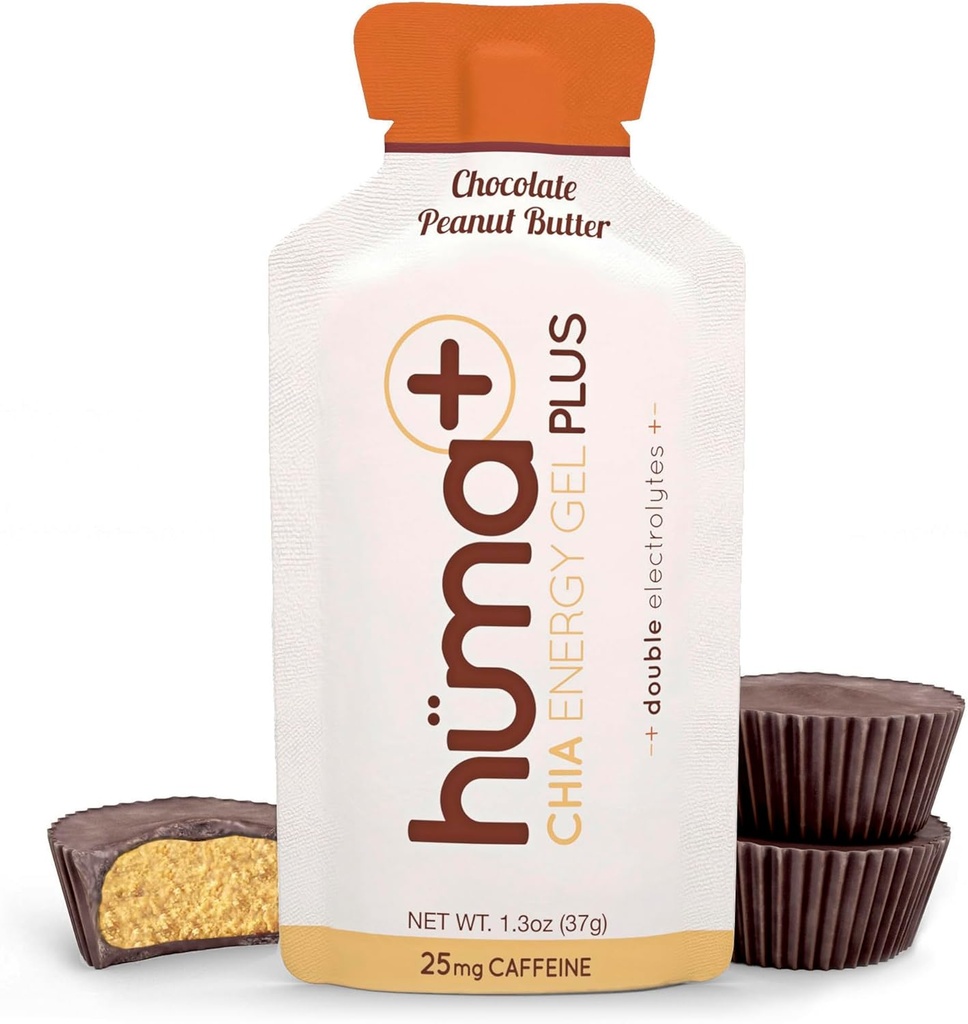 Huma Plus (Double Electrolites) - Chia Energy Gel, Chocolate Peanut Butter, 12 Gels