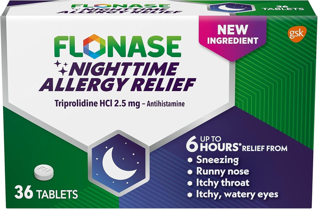 Tablet Allergy Allergy Flonase Relief, hingga 6 Jam dari Obat Allergy - 36 Tablets berlapis