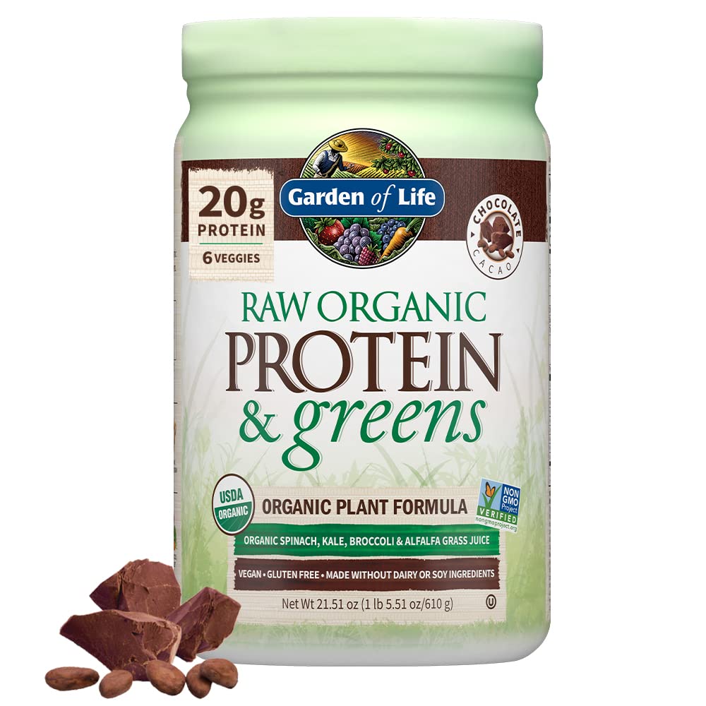 GARDEN OF LIFE Organic Chocolate Protein & Hijau, 21.51 OZ