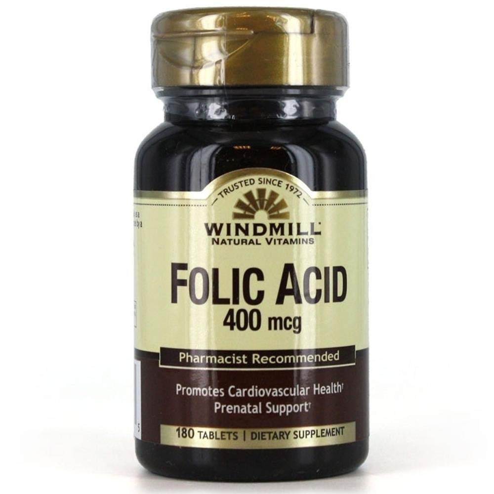Windmill Folic Acid 400 Mcg Tablet - 180 Ea