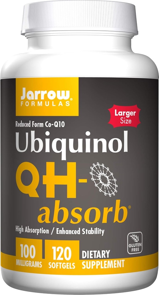 JARD Formulas QH-menyerap 200 mg - 120 Softgels - Ko-Q10 Penyerapan Tinggi - Aktif Antioksidant Form Co-Q10 - Mendukung Produksi Energi Mitokondrial dan Kesehatan Kardiovaskular - Sampai 120 Layanan