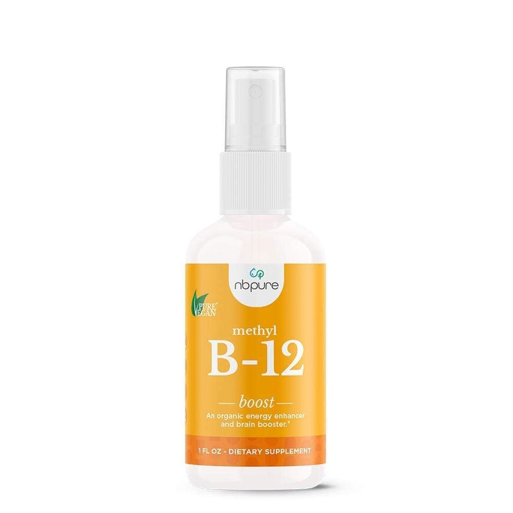 nbpure Organic & Vegan Metmin B12 Spray - Natural Energy, Mood, & Nerve System Support for Women, Men, Kid - 500mcg Liquid Methylcobalamin Per Spray