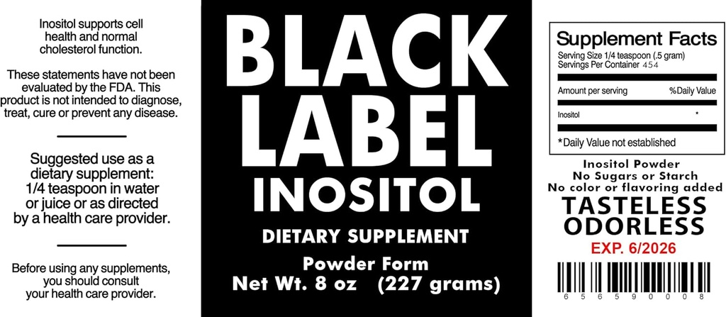 Label Hitam Generik Inositol, 2.19 Pound (Paket 1)