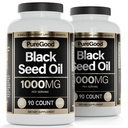 2 Pack - Katup Minyak Benih Hitam, 500 Mg, Obat Penambahan Potensi Tertahan Dingin, 90 Cacah 100% Kasula GMO Non Pure Black Cumin Benih Minyak