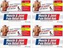 Muscle & Joint Pain Relief Rub, Fast Relief from Minor Arthritis, Backache, Muscle & Join Pain Non-Greasy Cream, 2oz (4pk)