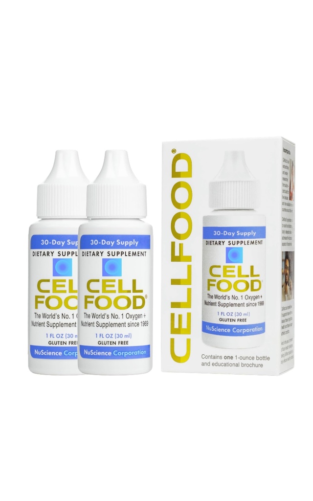 Cellfood Oxygen Boost - 1 fl oz, 2 Pack - Liquid Oksigen Tambahan - Gluten Free, Kosher