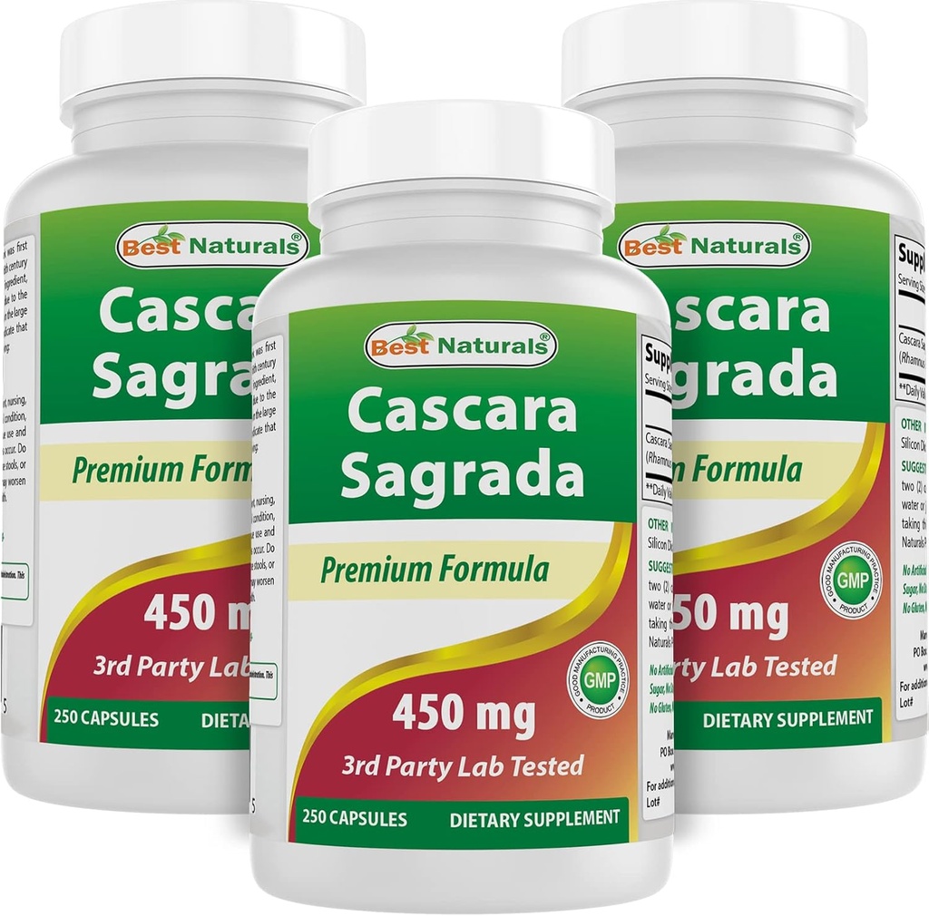 Cascara Sagrada 450 mg 250 Capsules (250 Cacah 3)