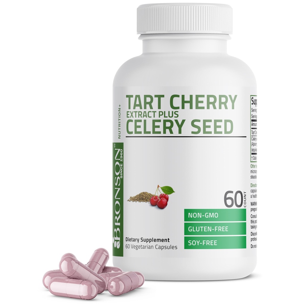 Bronson Tart Cherry Extract + Celery Seed Capsules - Default Uric Acid Cleanse, Joint Mobility