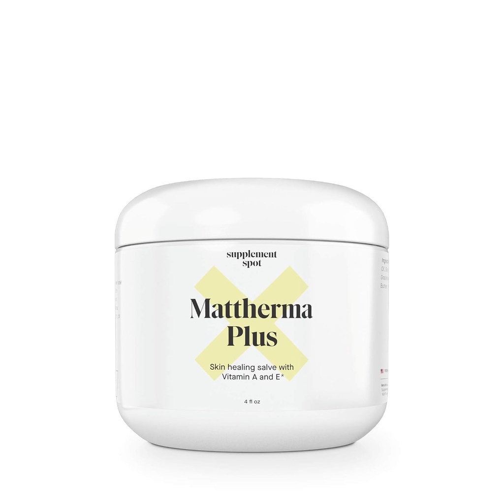 Mattherma Plus Skin Healing Oquals (4 Fl Oz.) - Sothing Salve untuk Cracked Skin w / Vitamin E & A - Allll-Purpose Moilever Barrier to Nighting & Dukung Natural Healing Process of Body