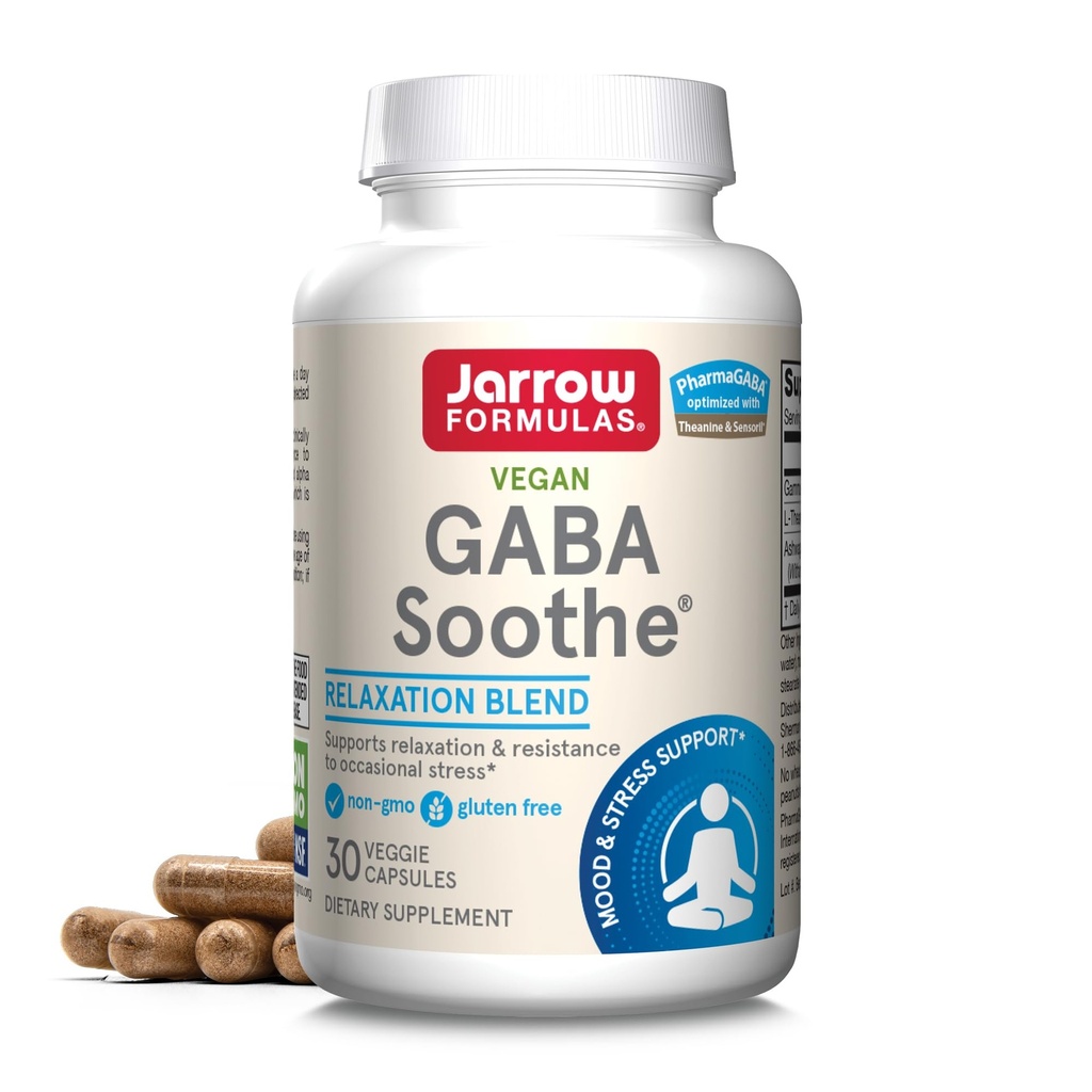JARD Formulas ® GABA Soothe ®, 3 Ingredient Dietary Supplemen untuk Relaxation and Occasional Stress, 30 Veggie Capsules, 30 Day Supply