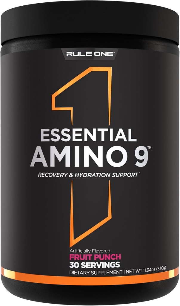 Aturan 1 EscalyAmino 9 - Pemulihan & Hidration Dukungan dengan 7.5g Amino Acids + Electrolytes (30 Hamba, Pukulan Buah)