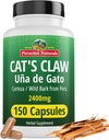 Peruvian Cat Claw Herbal Suplemen 150 Kapsul - Uña de Gato 2400mg Vegan, 100% Claw Natural Claw Grown di Peru, Non- GMO, Uncaria Tomentosa UNA de Gato