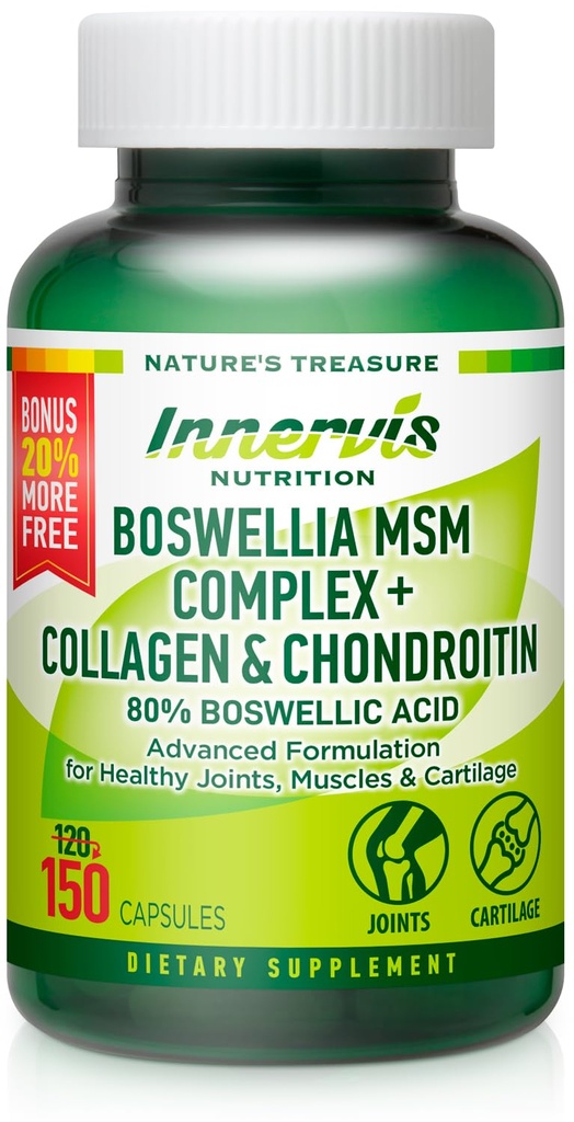 Boswellia MSM Kompleks 150 Caps - Mendukung Gabungan Kesehatan 124; Collagen, Chondroitin, Turmeric