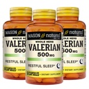 MASON NATURAL Valerian Root 500 mg, 6 Month Supply, Natural Sleep Aid, Prootes Healthy & Restful Sleep, Herbal Supplemen, 3 Pack