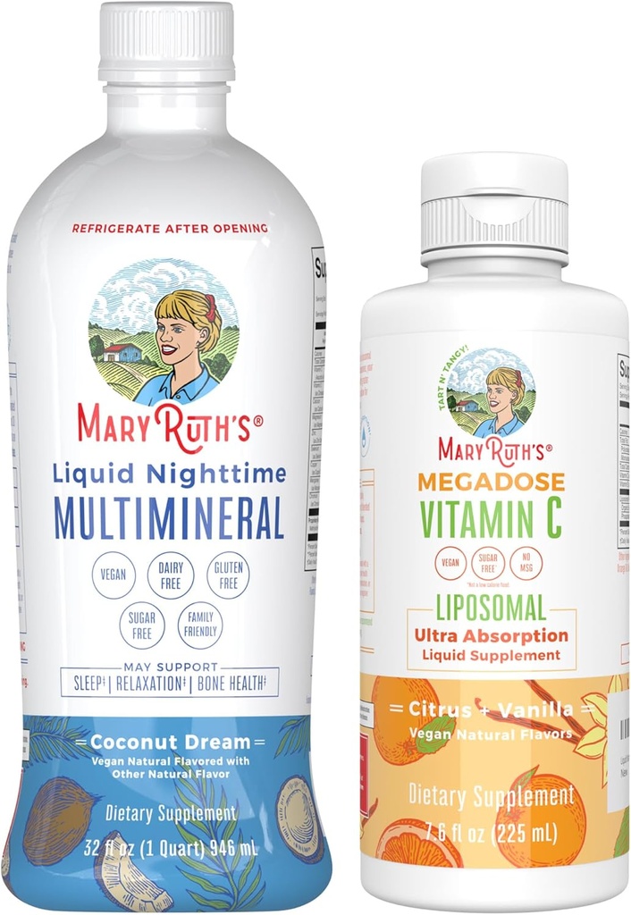 MaryRuth 's Nighttime Multimineral (Coconut) & Vitamin C Lipomal (Citrus & Vanilla)