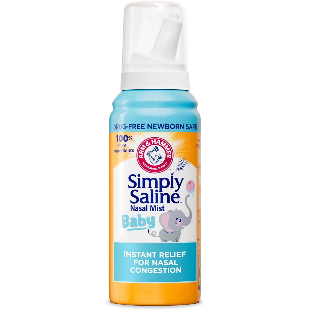 ARM & HAMMER Cukup Saline Baby Nasal Mist Saline Semprot, 1.6 oz