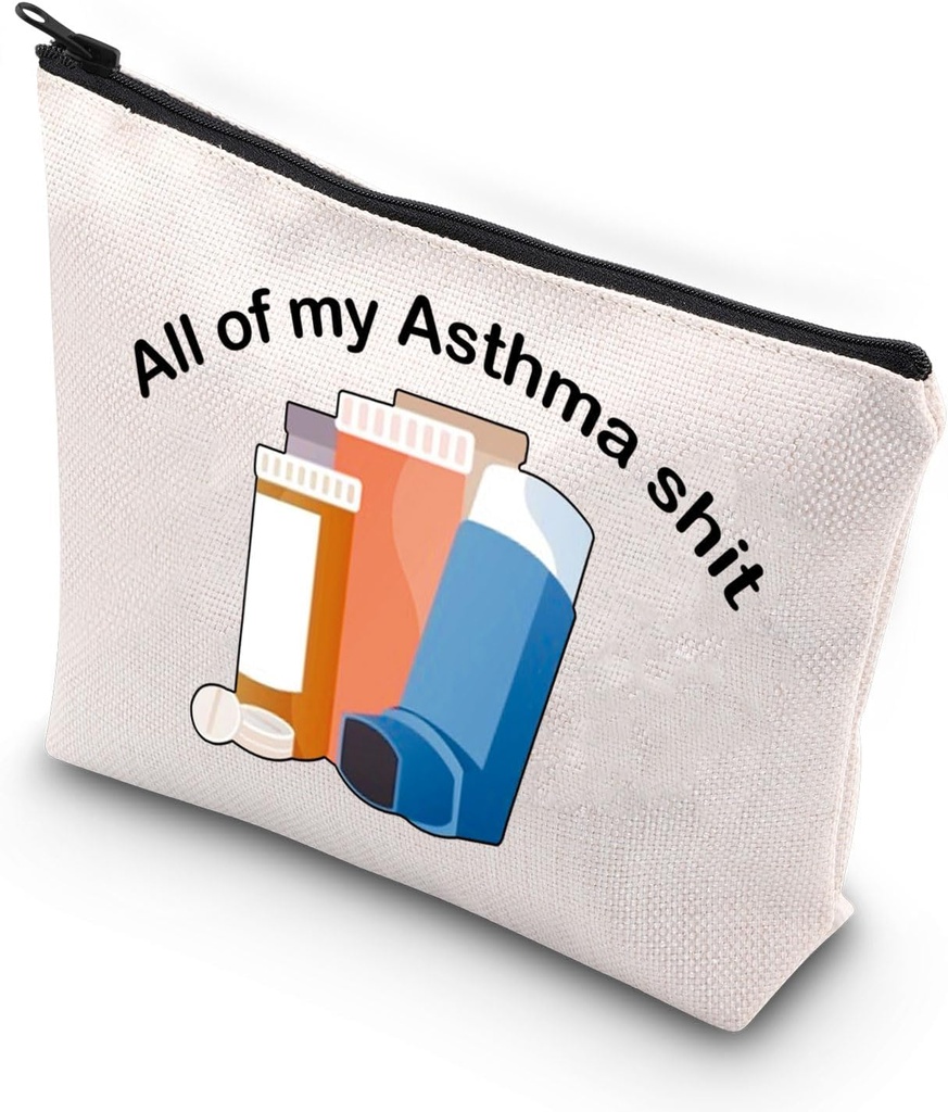 VAMSII Asma Fighter Gift Inhaler Travel Bag All My Asma Shit Awareness Medication
