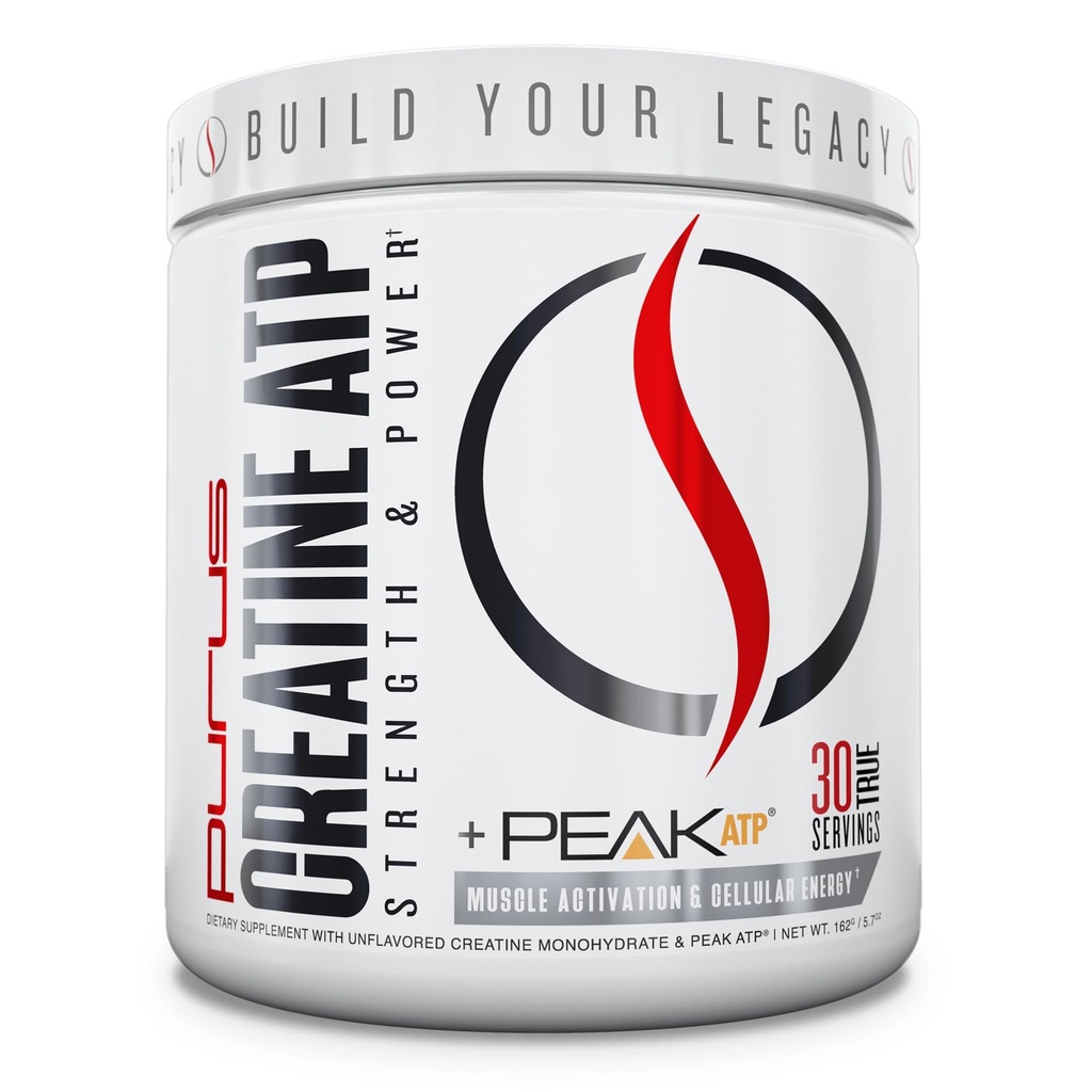 Purus Labs Creatine ATP, Peak ATP + Creatine Monohydrate, Unflafedored - 30 Servings - Muscle Activation & Cellular Energy