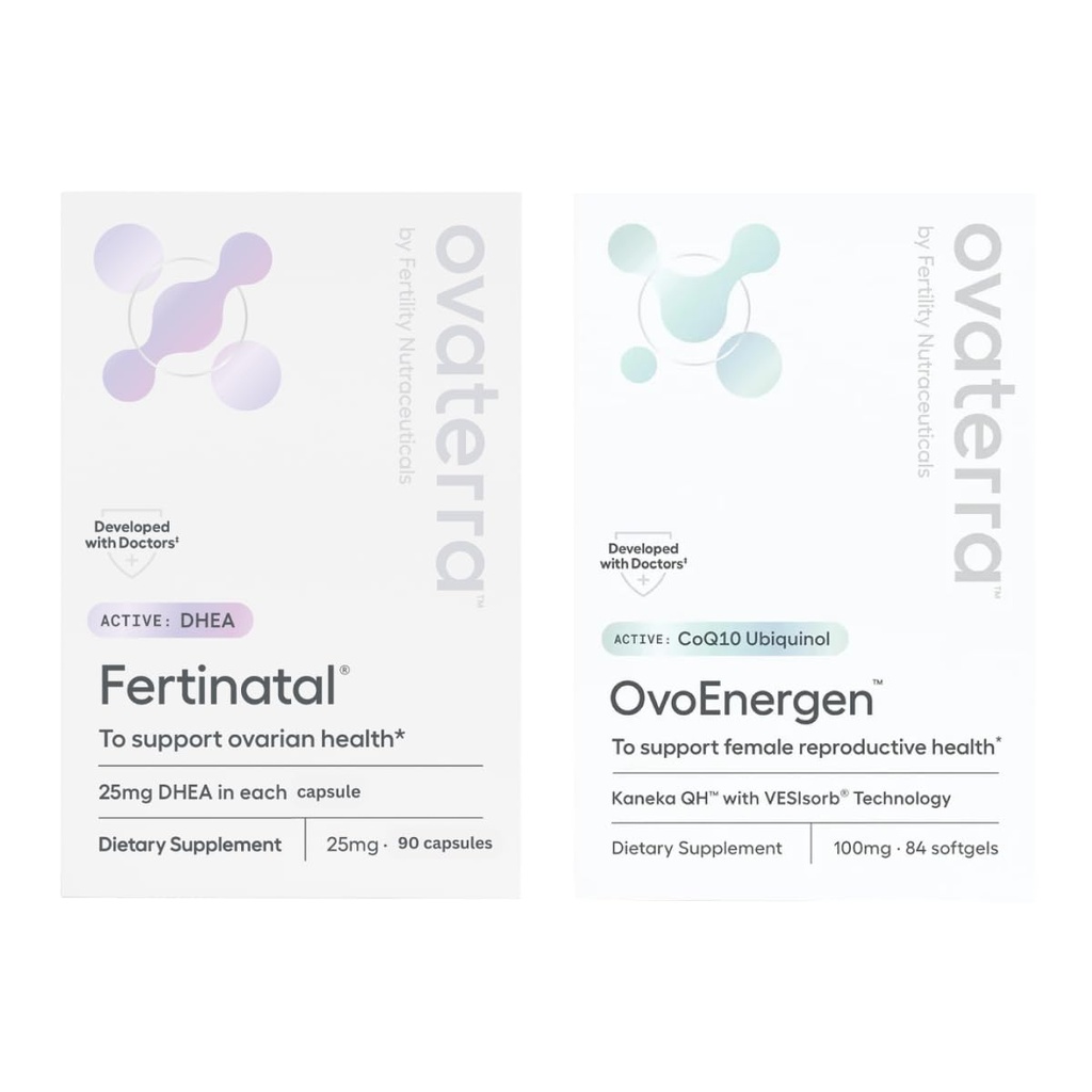 Egg Health Power Pack for Women for Fertility Support & Egg Heaatles with Kaneka QH, VESIsOrb ® Technology, Ubiquinol & Micronized DHEA 90 - 25mg Capsules & 84 - 100mg Softgel Capsules 28 Day Supply