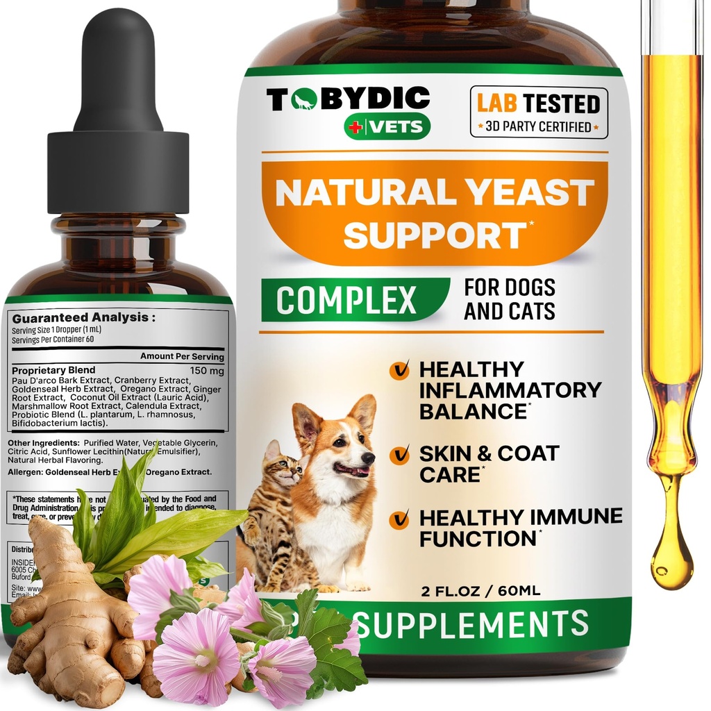 Natural Cats & Dog Yeast Infeksi Relief - Itchy Skin & Ear Treatment